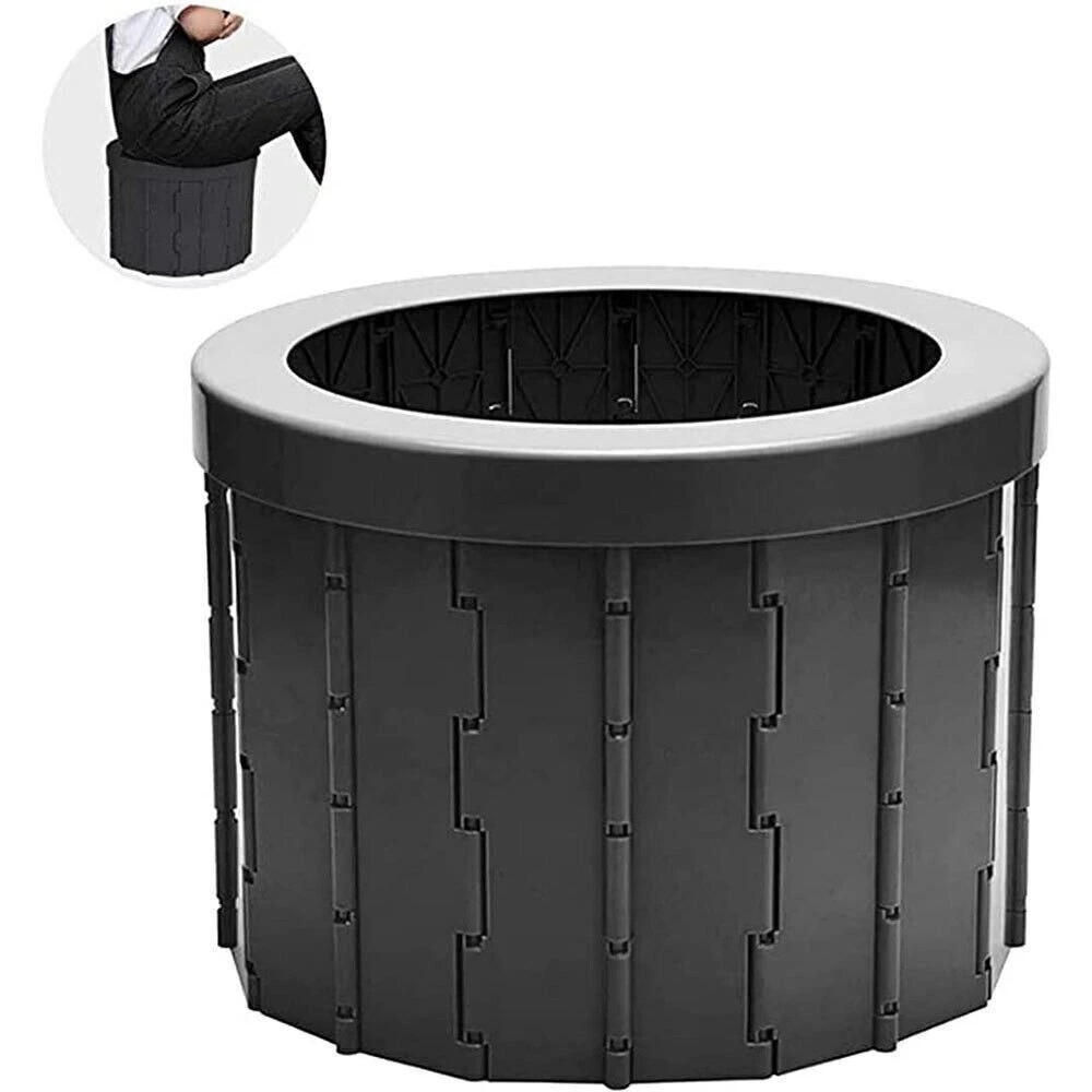 Portable Folding Car Toilet Outdoor Travel Emergency Toilet Camping Black ！