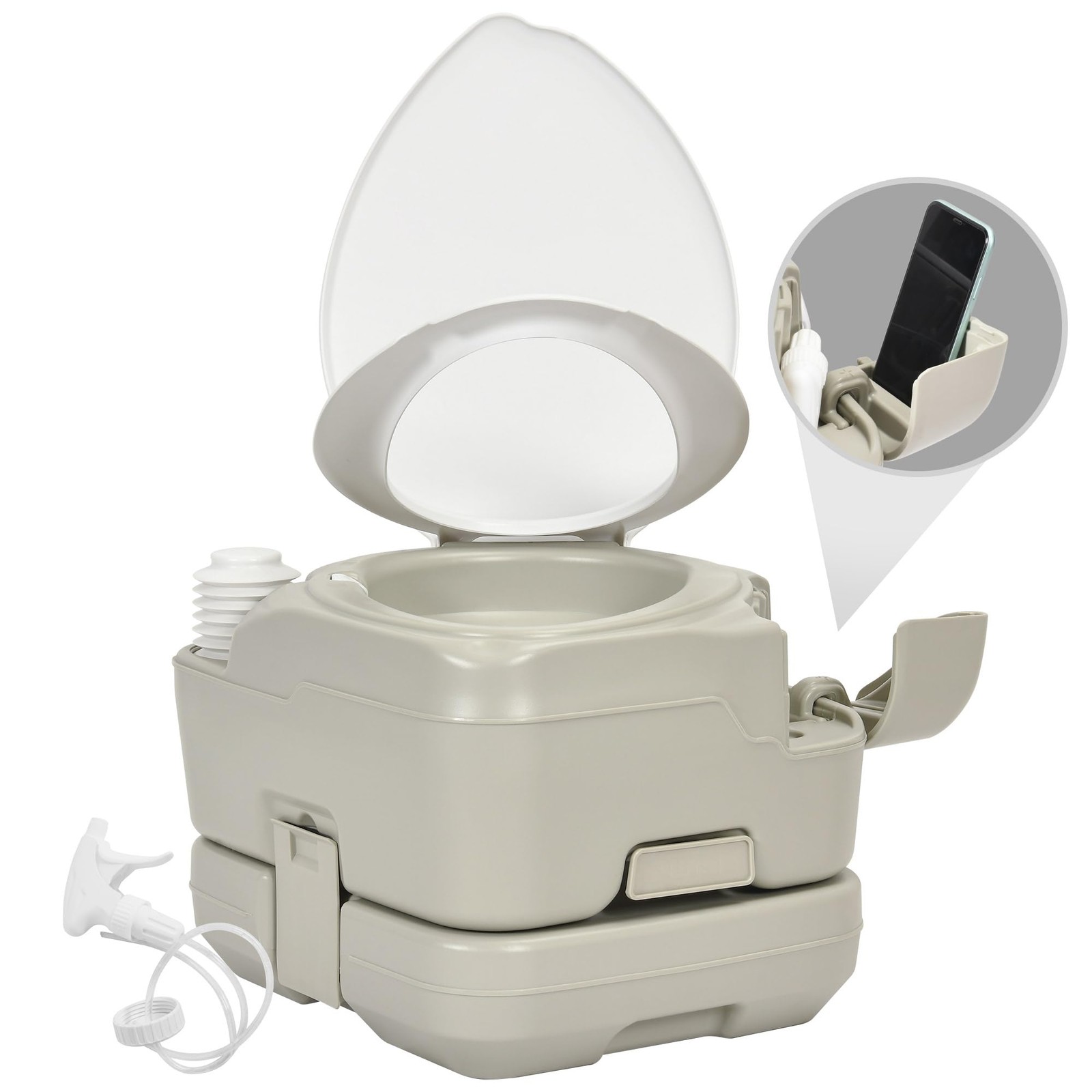 YITAHOME Portable Toilet 2.64 Gal Camping Porta Potty with Diagonal | Hand Sp…