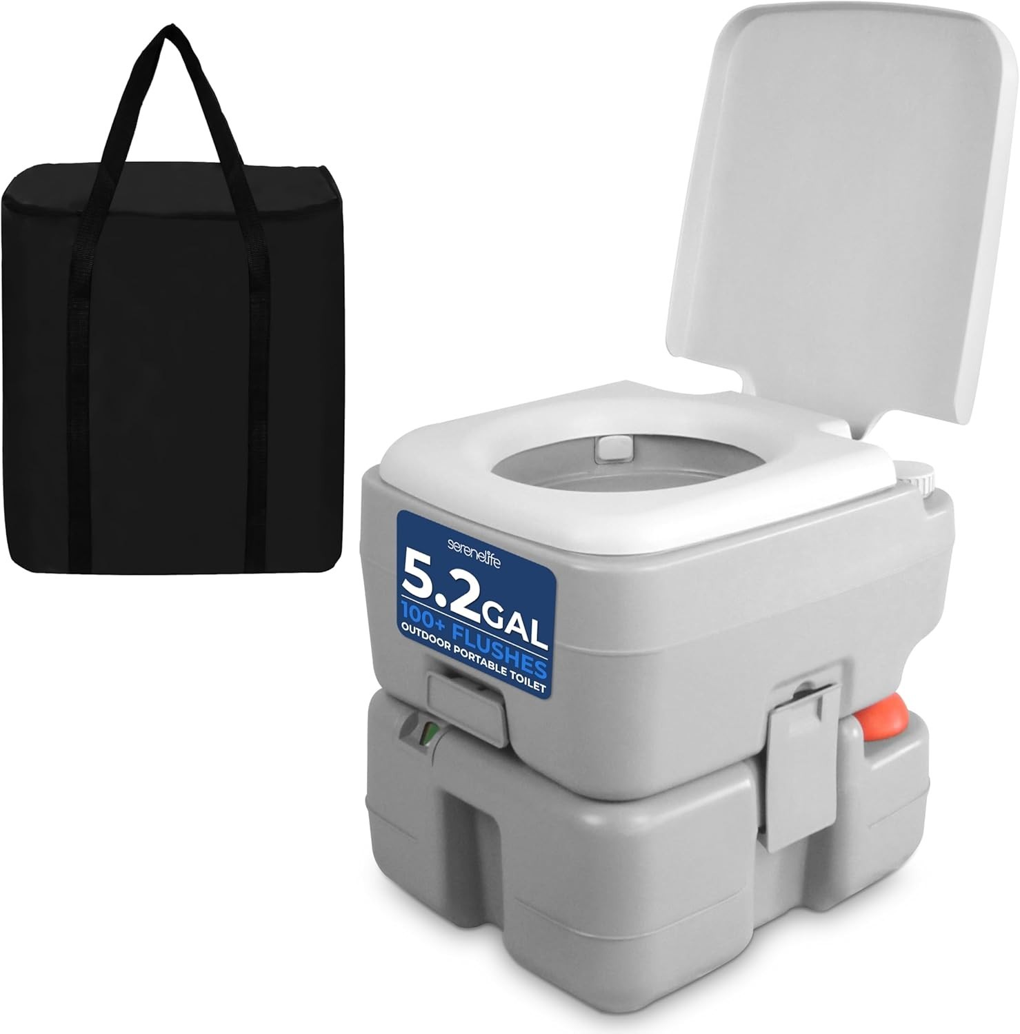 5.2-Gallon Flushable Camping Toilet with Carry Bag – Ideal for Boating & Hiking