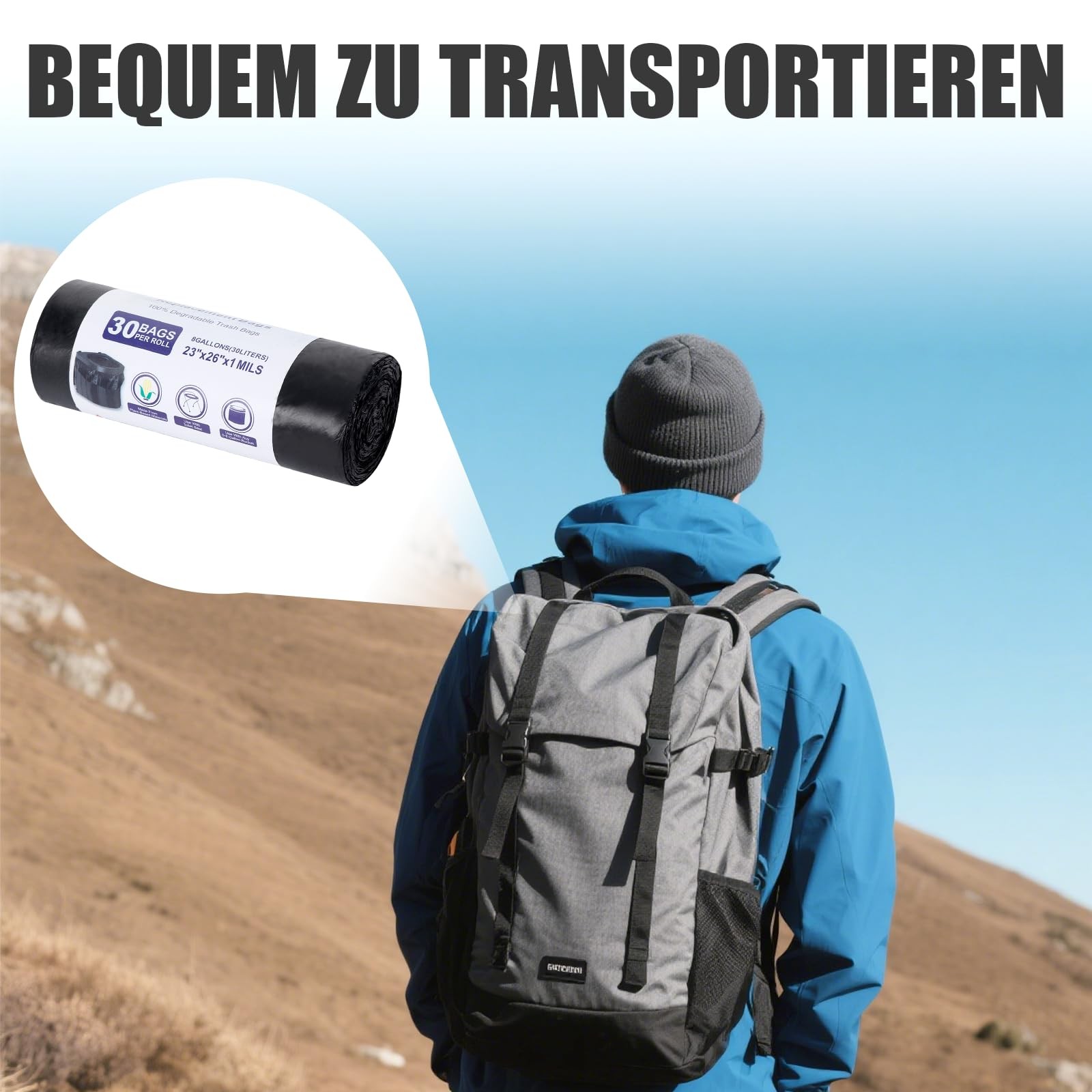 100 Pack Camping Toilet Bags Outdoor, Sanitary Bags for Travel or Home H…