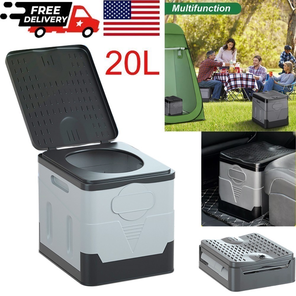 20L Portable Folding Toilet Car Outdoor Travel Potty for Camping Hiking Beach A