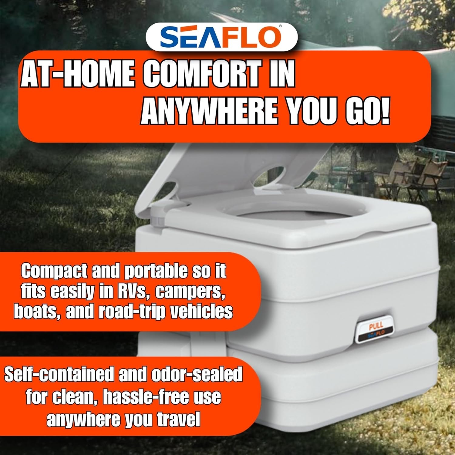 Durable Portable Toilet with Ergonomic Handle – Perfect for RV & Camping Use