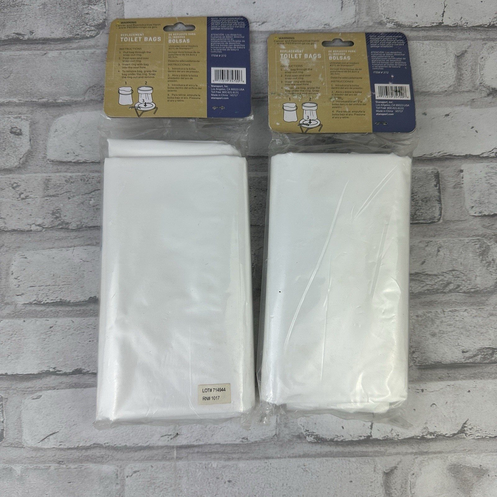 Stansport Replacement Toilet Bags Lot of 2 for #271 Toilet New In Package