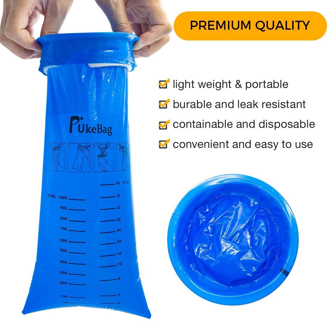 Disposable Vomit Bag Emesis Car Aircraft Nause for Travel Motion Sickness 50pack