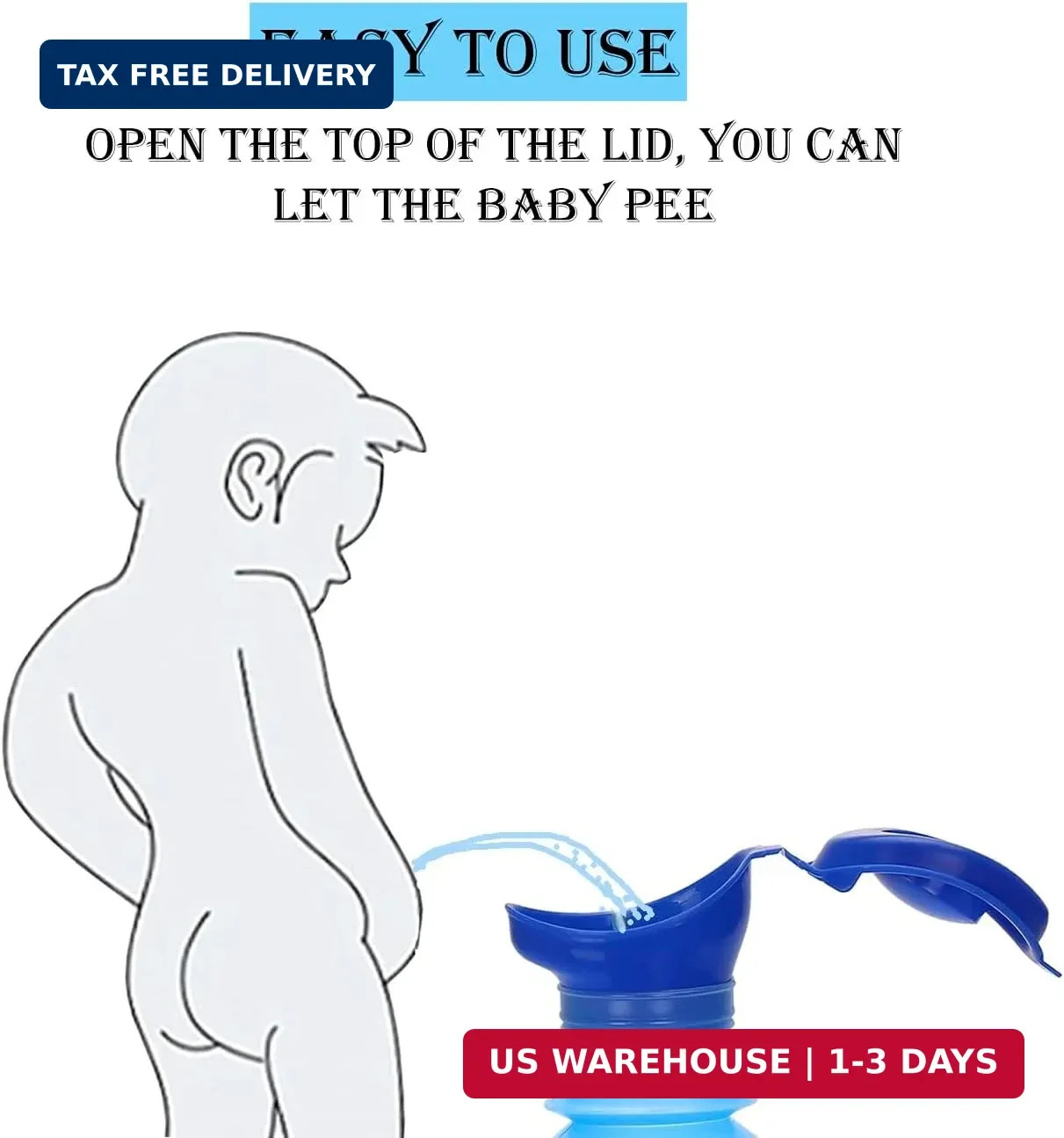 Emergency Urinal for Kids Adult,Portable Reusable Outdoor Urinal Potty Pee Bottl