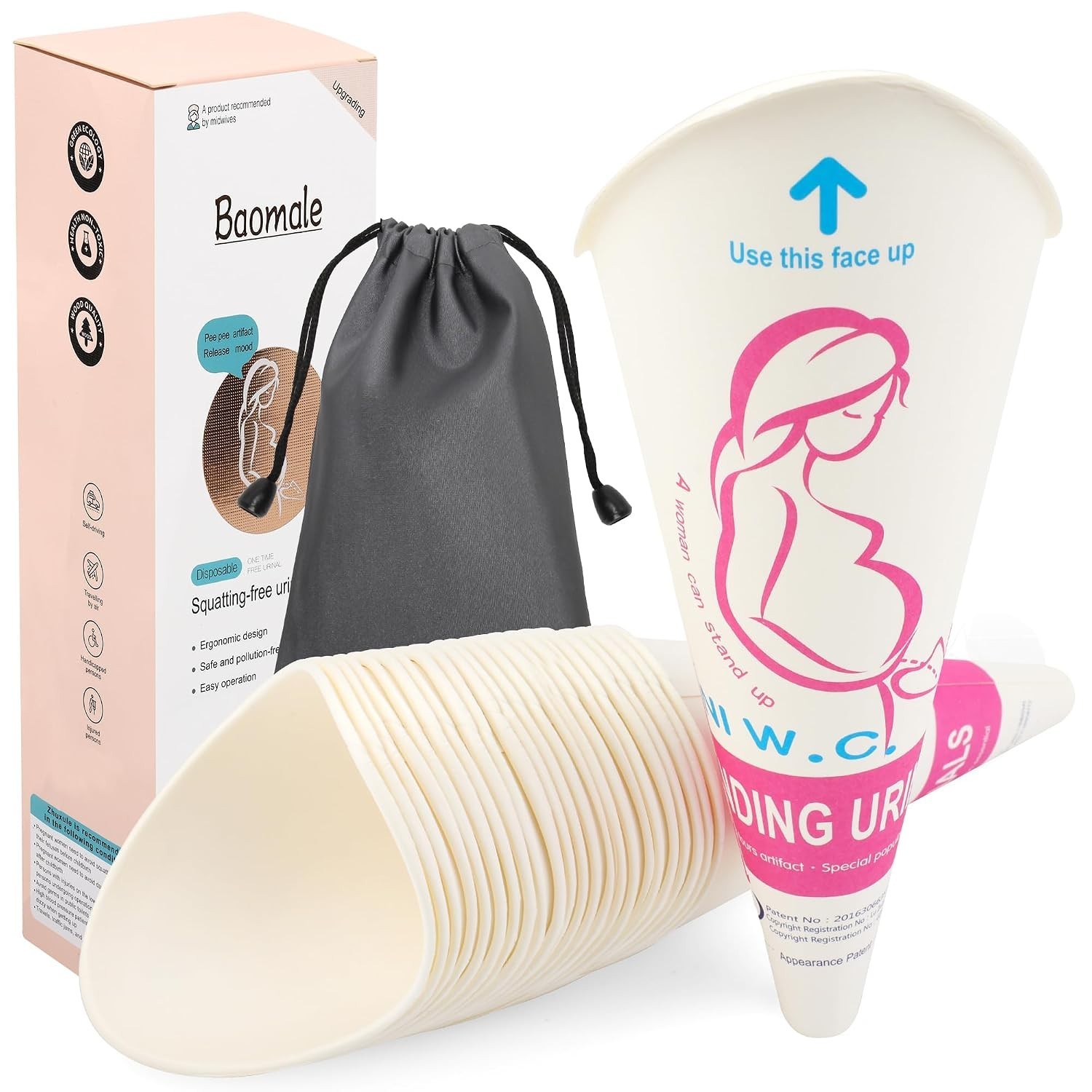 Convenient 100 Pack Disposable Girl Urinal – Perfect for Camping & Dirty Toilets