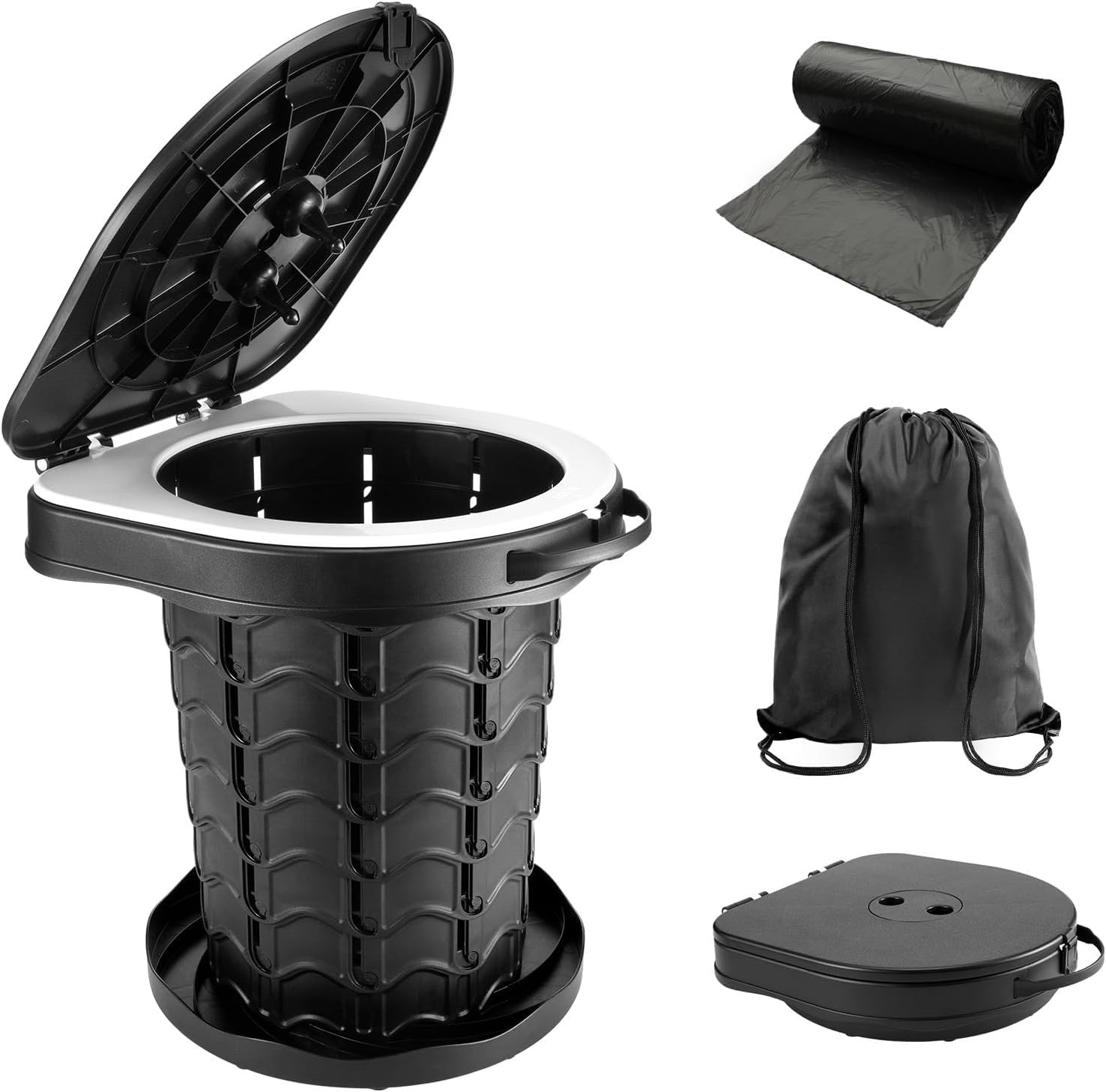Adjustable Height Portable Camping Toilet – Travel Potty for Outdoor Use