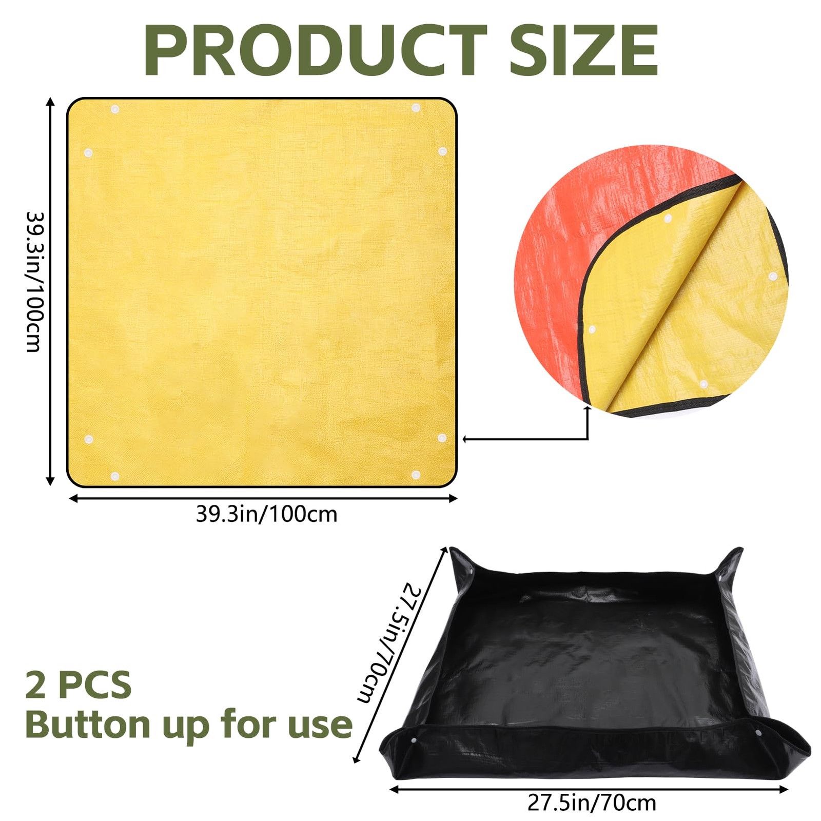 2 Pack Portable Camping Shower Mat Foldable Waterproof Non Slip 39.3 In