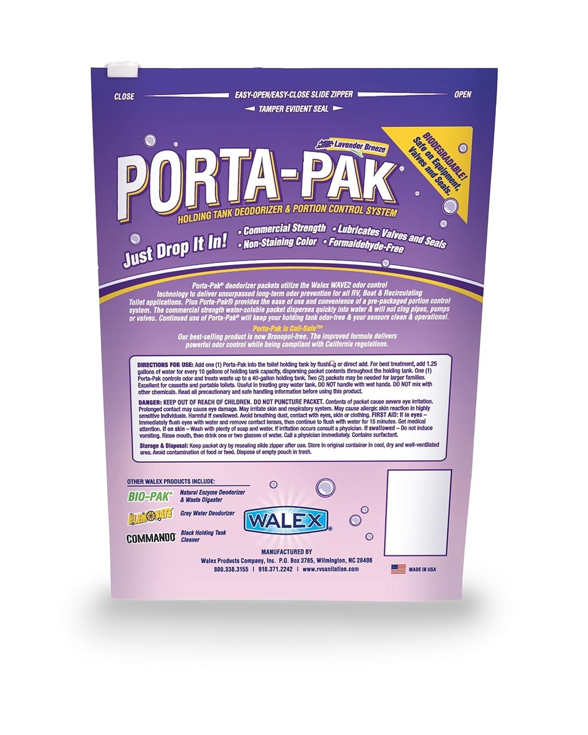 Lavender Breeze Porta-Pak Holding Tank Deodorizer – Breaks Down Waste & Odors