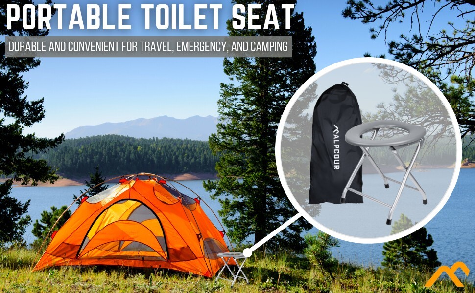 Folding Toilet Seat Portable Commode Potty Chair For Camping Travel Hunting Trip