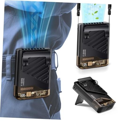 2026 Portable Waist Fan, Clip-On Personal Cooling Fan, LED Display, 10000RPM,