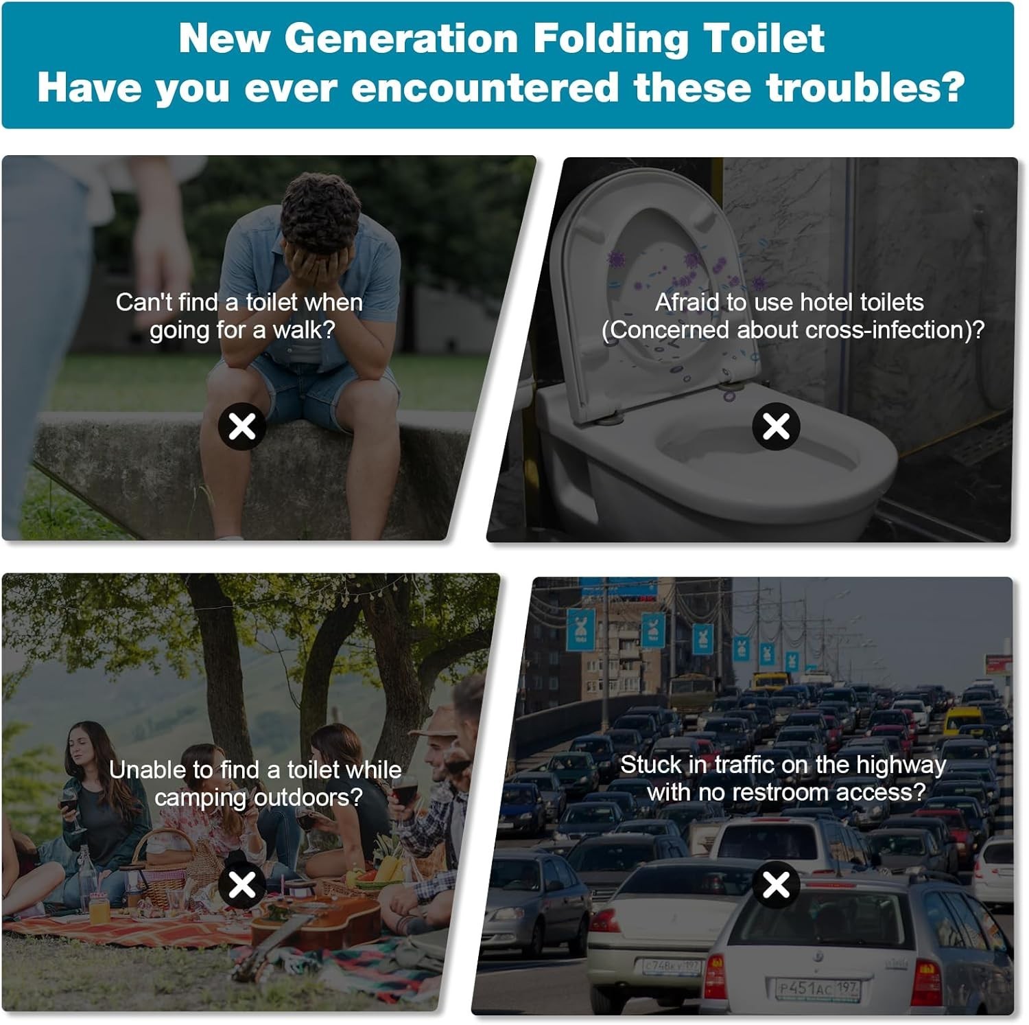 Inodoro Portatil Camping Baño Portátil Inodoros Asiento Para Ancianos Acampar RV