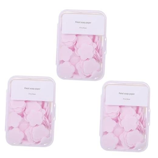 300pcs Portable Hand Washing Soap Sheets, Scented Mini Soap Sheets, Pink