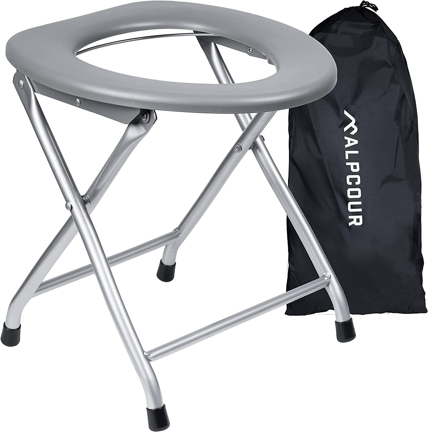 Folding Toilet Seat Portable Commode Potty Chair For Camping Travel Hunting Trip