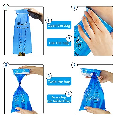 50 Pack Emesis Bag, Disposable Vomit Bags, Aircraft & Car 50 Count (Pack of 1)