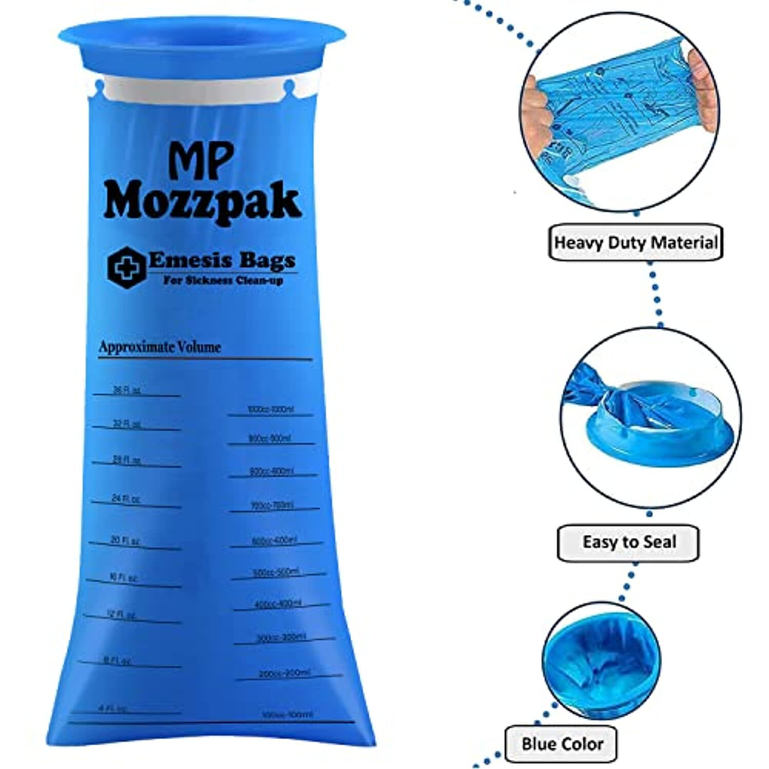 50 Pack Emesis Bag Disposable Vomit Bags Aircraft Car Sickness Bag Nausea