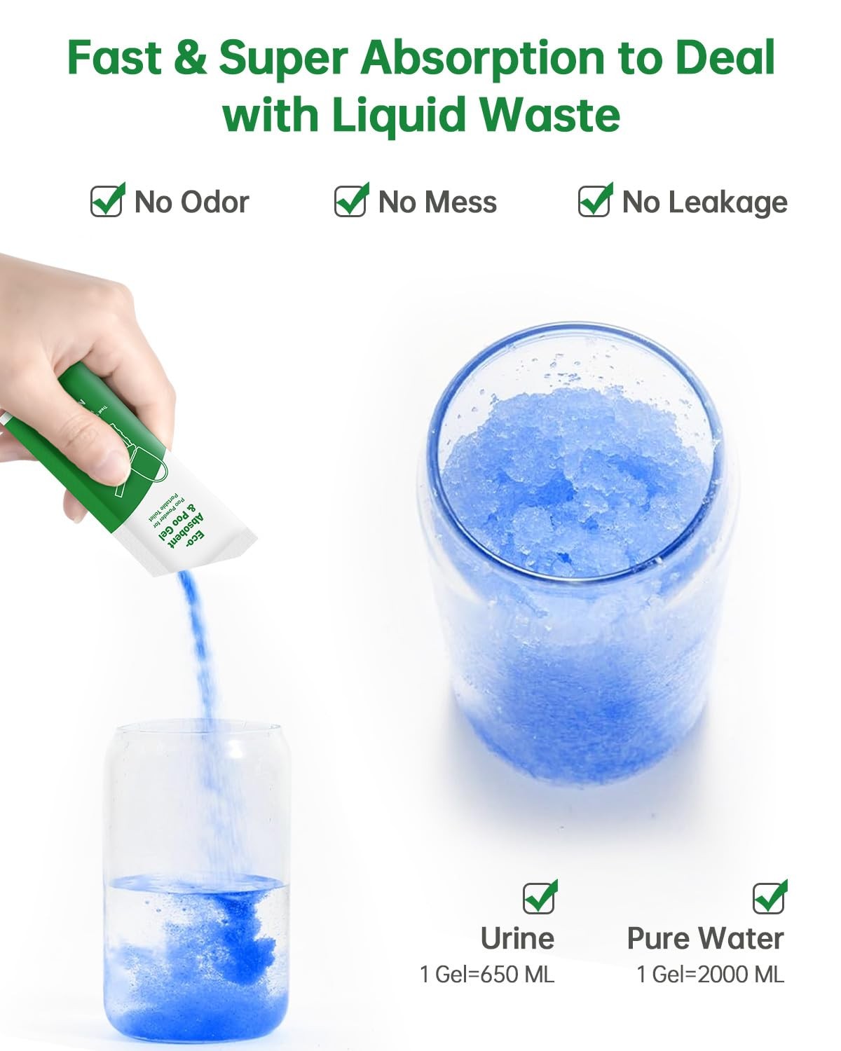 Liuwat Portable Toilet Gel 20 Packs Camp 1 Count (Pack of 20), Green