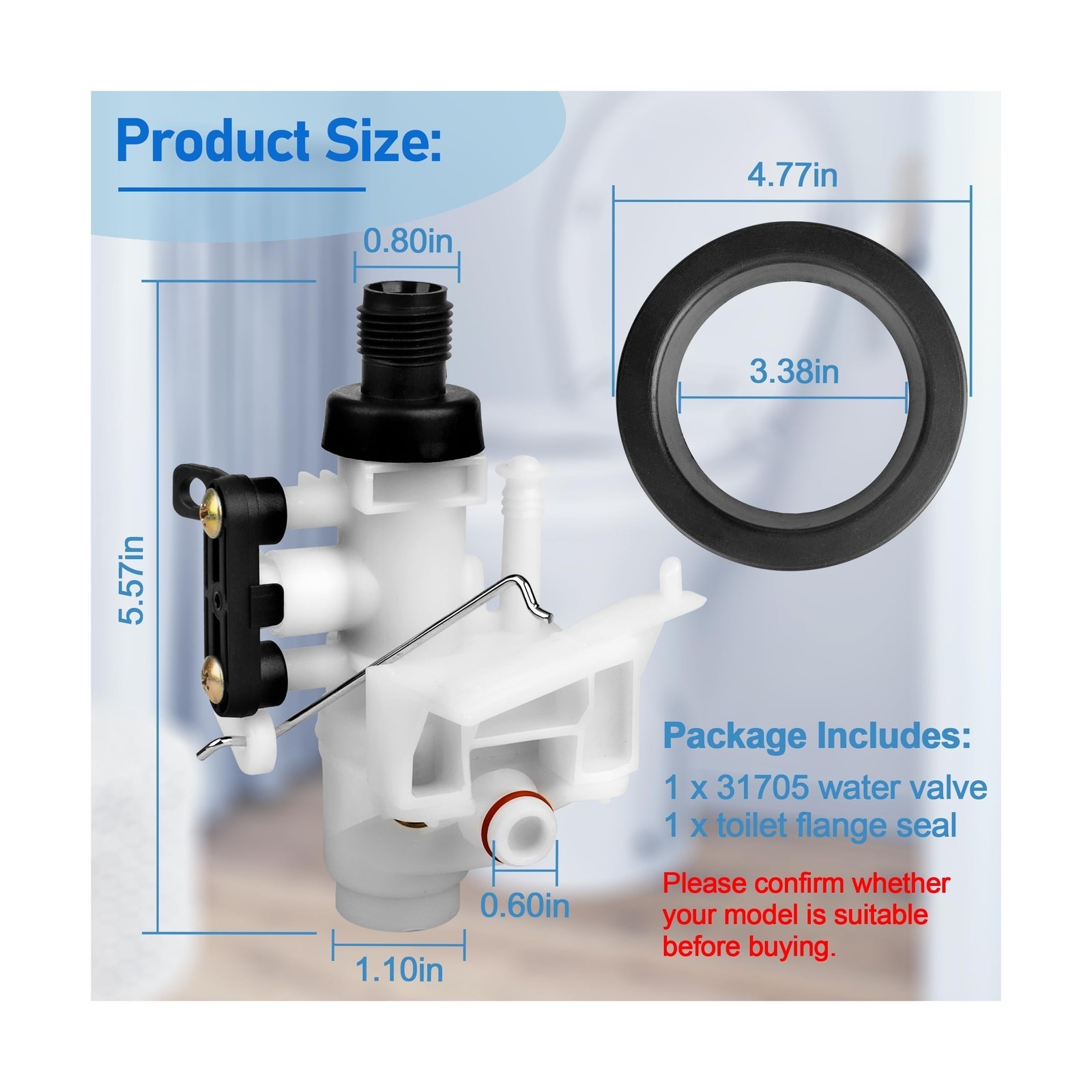 RV Toilet Water Valve Kit For Thetford Aqua-Magic 31705/31688