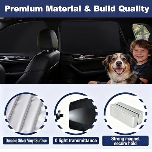 Car Window Shades for Side Windows, 4 Pack Universal Reflective Silver-4PCS