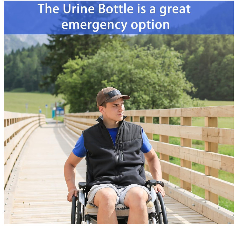 Portable Urinal Bottle 1200ML Unisex Spill Proof Travel Pee Bottle Funnel