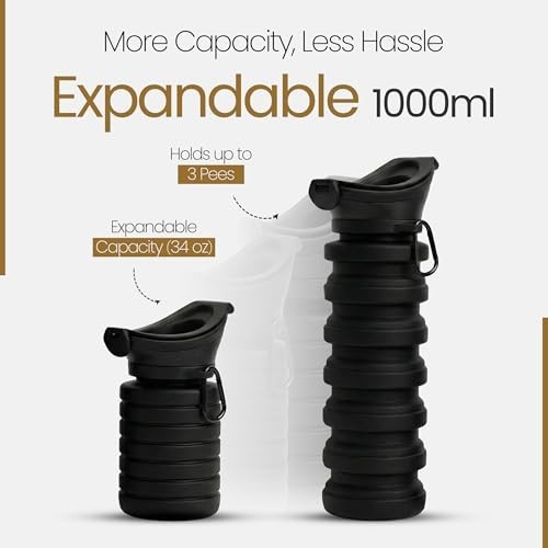 Portable Leakproof Pee Bottle for Men & Women – Collapsible Silicone Urinal 1000