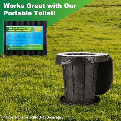 Biodegradable Portable Toilet Bags – 8 Gallon Camping Waste Bags for Travel & Ou