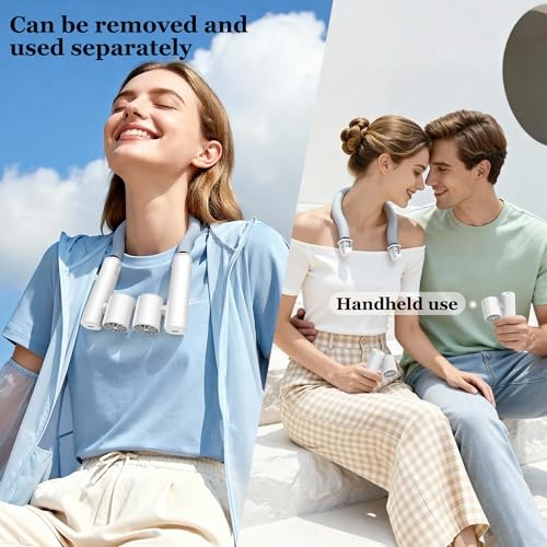 Portable Neck Fan with Ice Ring – Rechargeable Personal Hands-Free Wearable