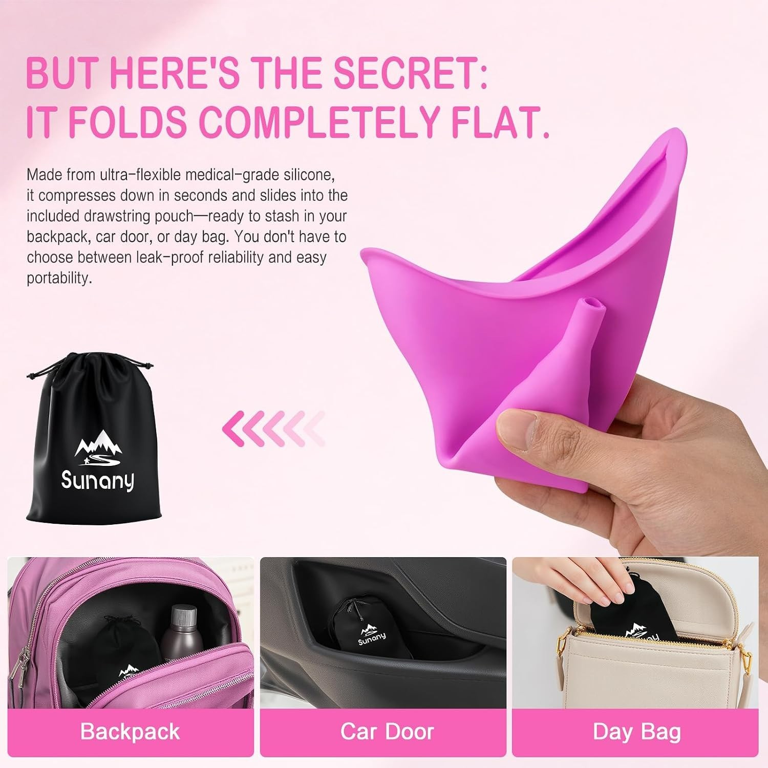 Female Urination Device, Reusable Female Urinal Silicone Women Pee Funnel | W…