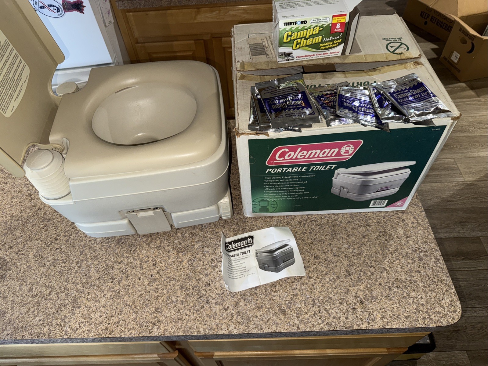 Coleman Camping Outdoor Portable Toilet, 827-802T +7 Pack Holding Tank Deodorant