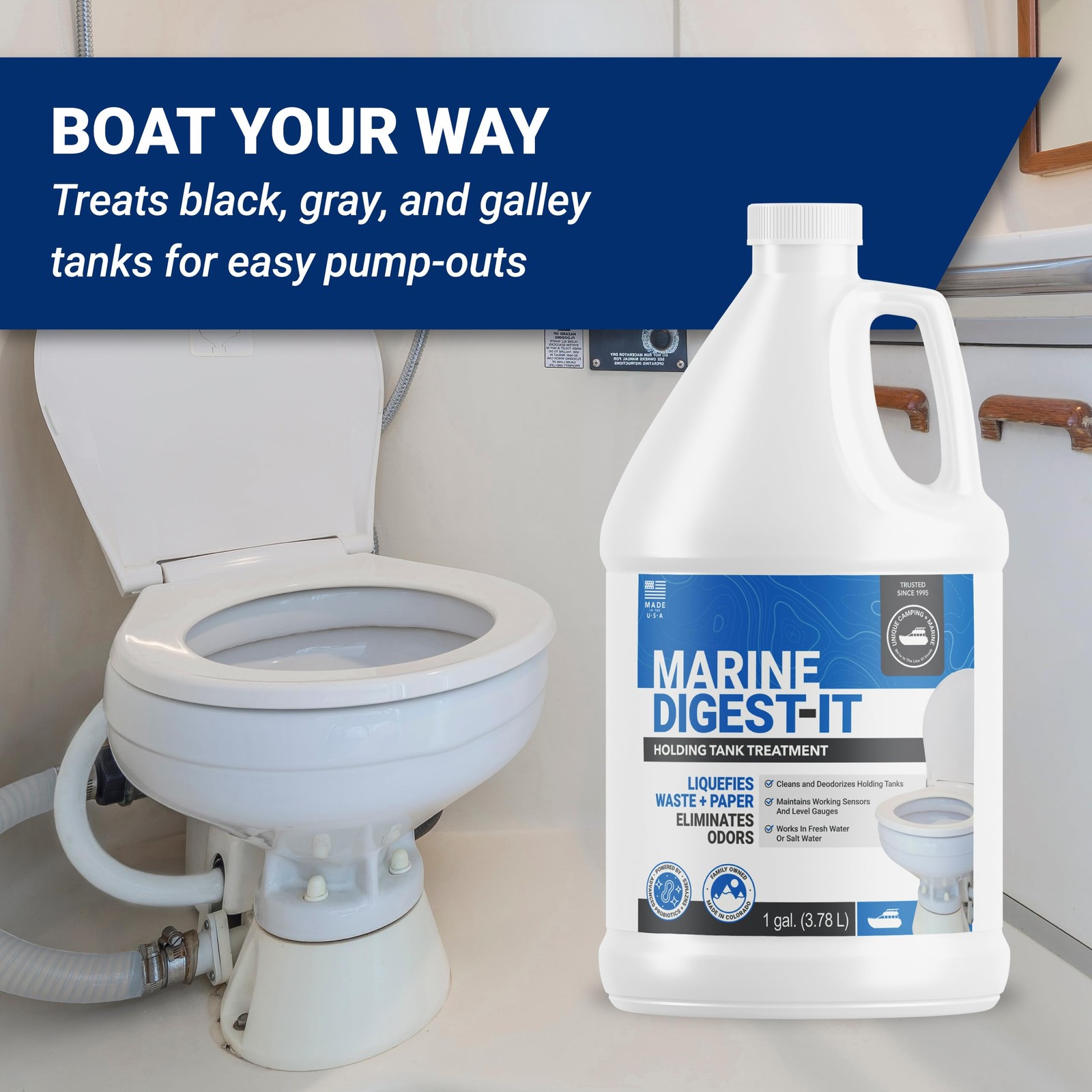Unique Marine Digest-It Boat Toilet Treatment 128 oz