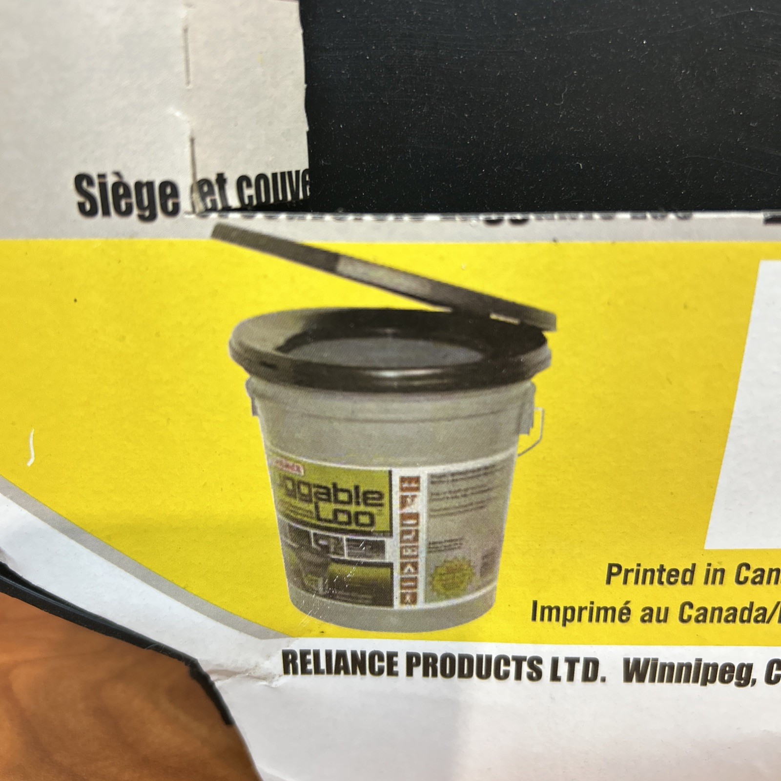 RELIANCE LUGGABLE LOO PORTABLE BLACK TOILET SEAT AND COVER -PAIL NOT INCLUDED JD
