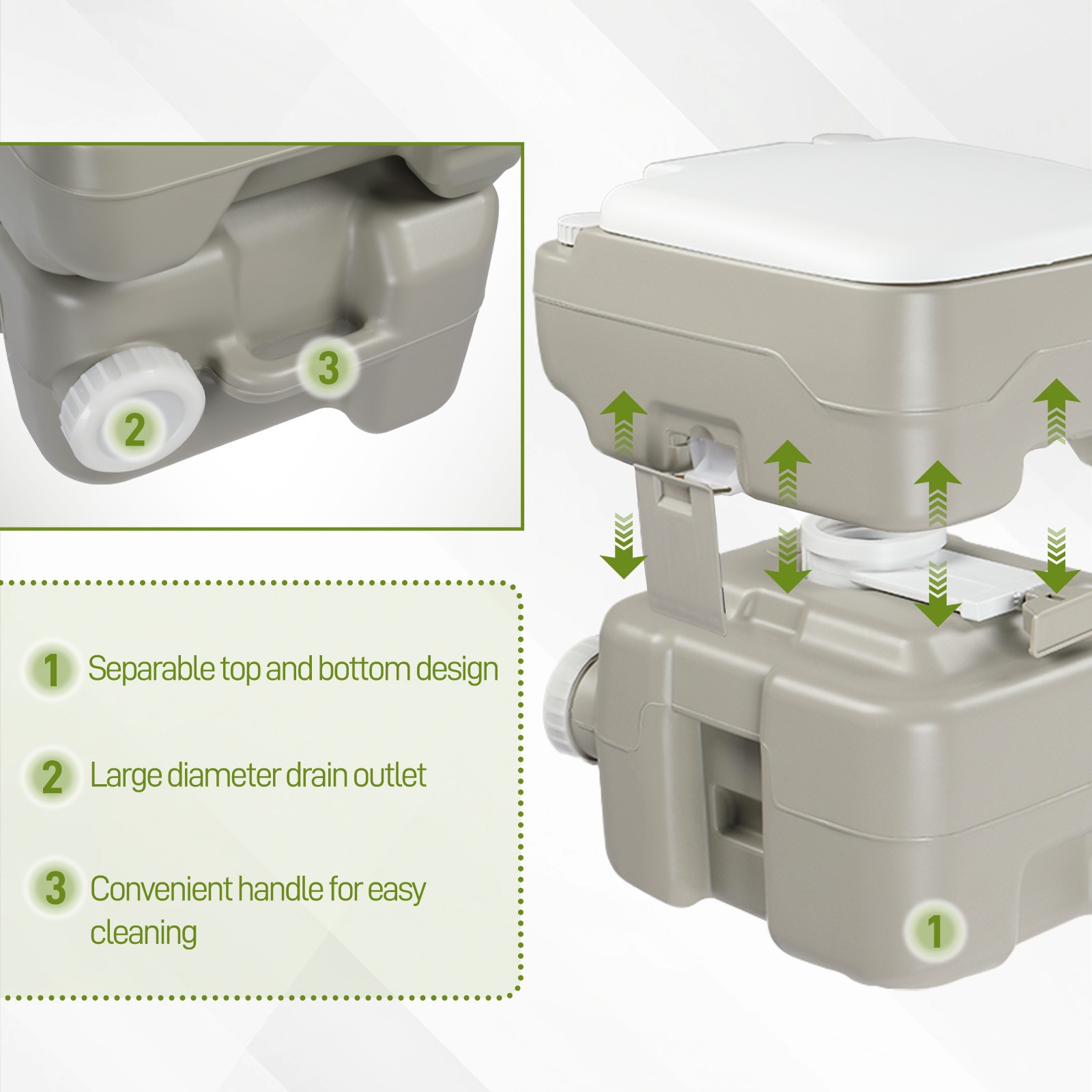 20L Outdoor Camping Toilet 5 Gallon Portable Potty Hygiene Equipment Garden