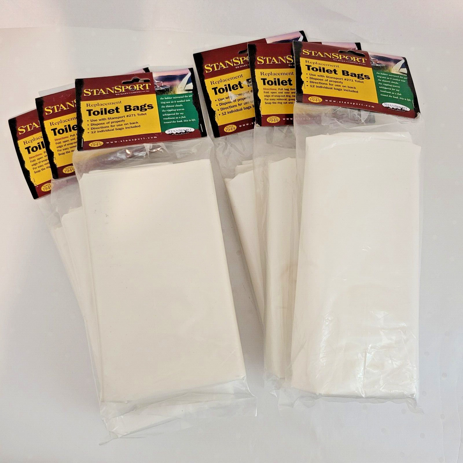 Stansport Portable Toilet #271 Replacement Bags New 72 Count Camping Toilet Bag