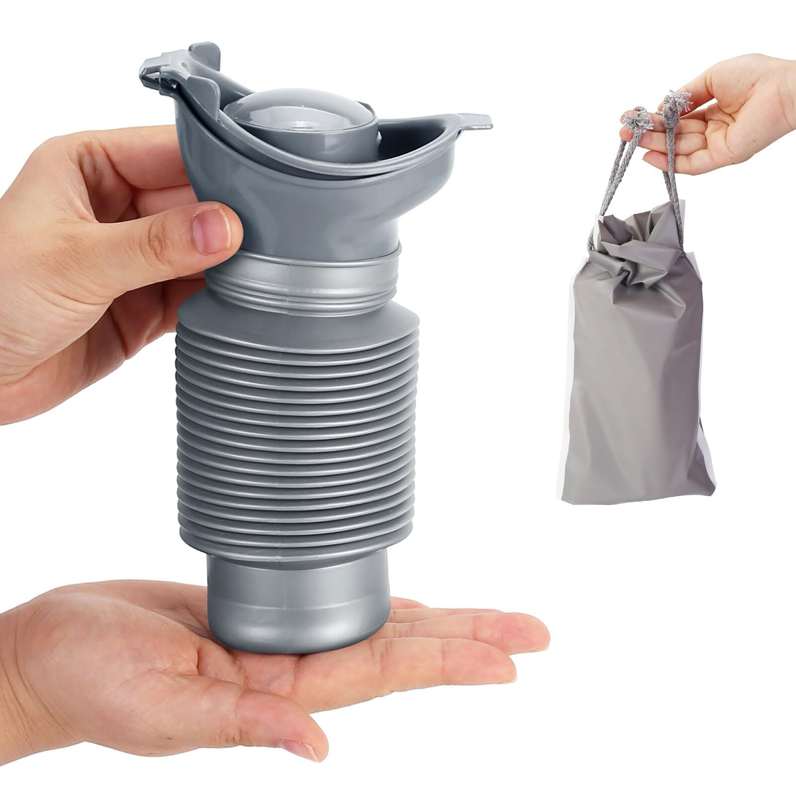 Set of 2 Portable Travel Urinal Collapsible Urinals for Men and Women Reusabl…