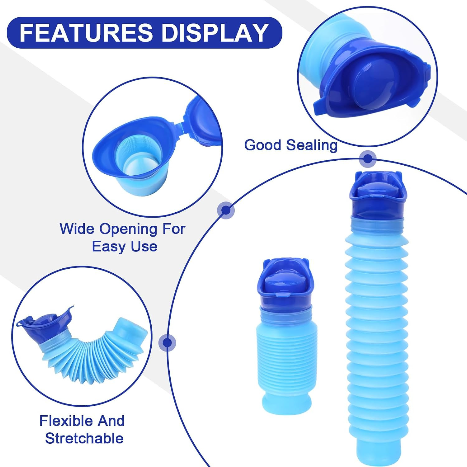 KEUYE Pee Bottle for Men,750Ml,2Pcs | Emergency Urinal,Leakproof and Collapsible