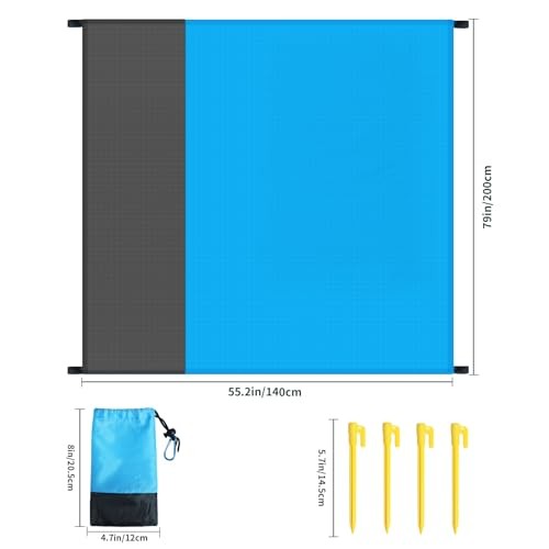 Beach Mat Picnic Blanket Outdoor, Beach Blanket Sandproof for 1-4 Adults,