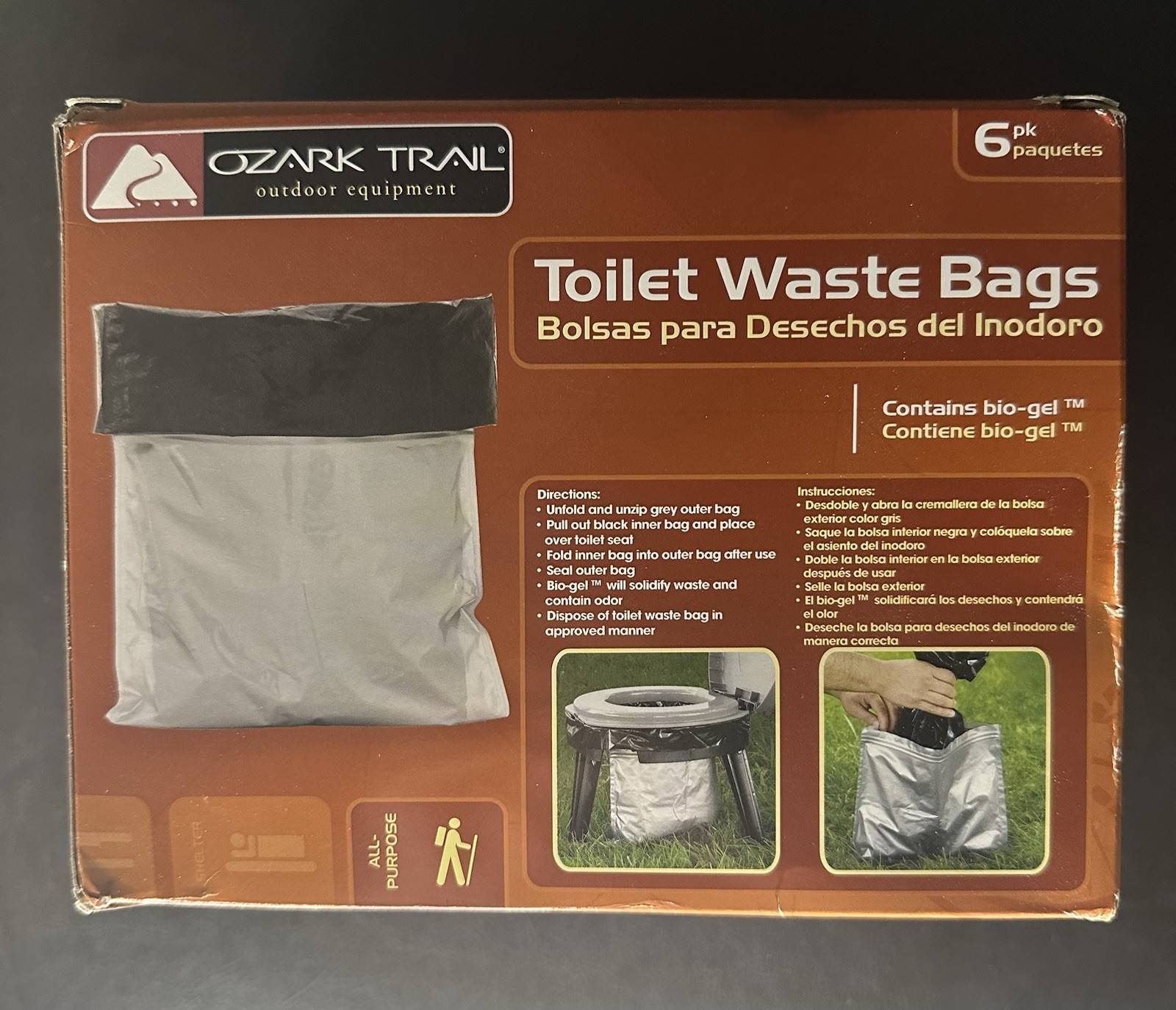 Double Doodie 2L Portable Camping Toilet Waste Bags (6 Pack)
