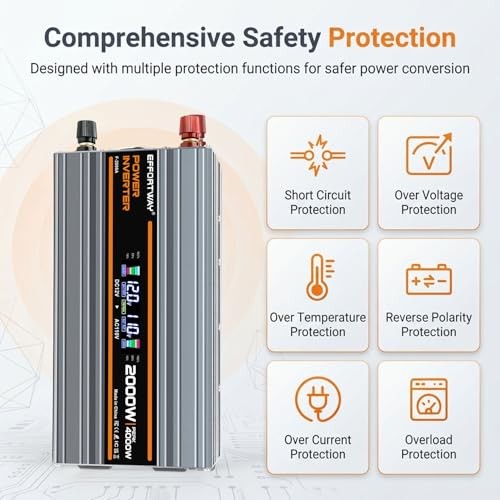 2000W Power Inverter 4000W (Peak). 12V DC to 110V/120V AC Converter 2000w-12v