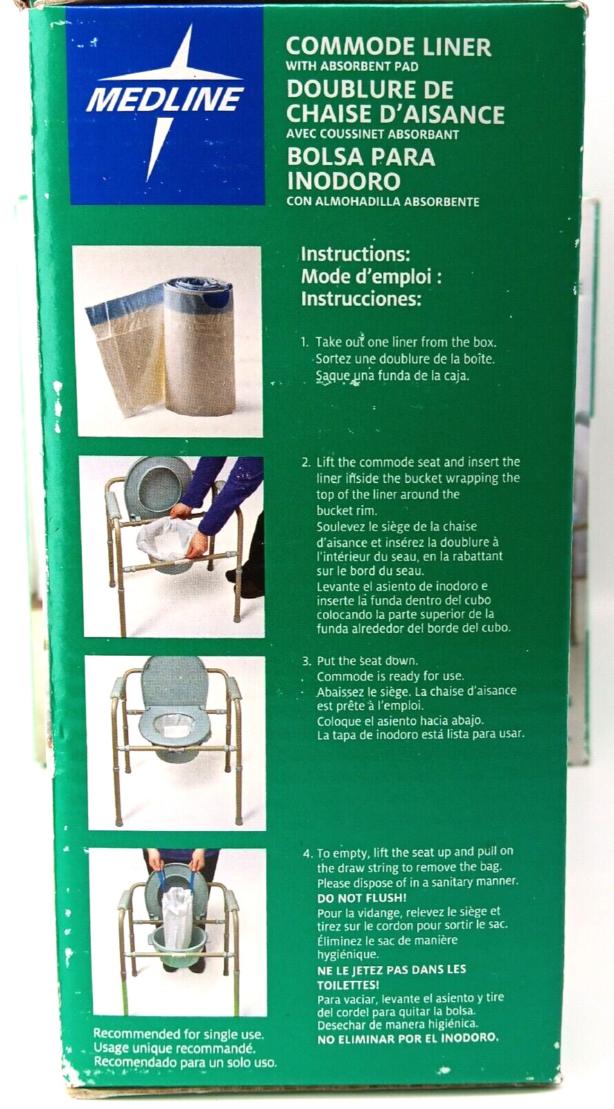 Toilet Cover Liners + Absorbent Pads Easy Hygienic Bedside Convenience 12 Count