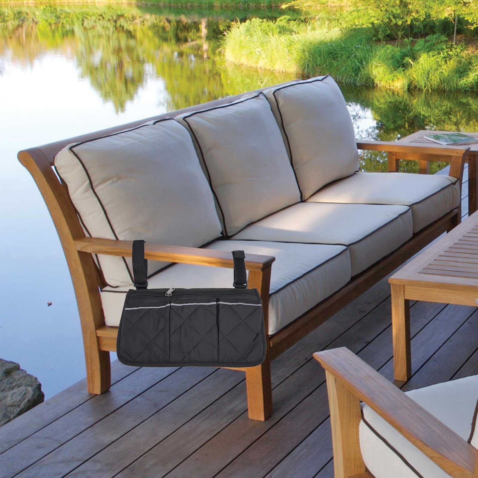 Compact Chair Side Bag with Reflective Strip and Easy to for ACCESS Pockets