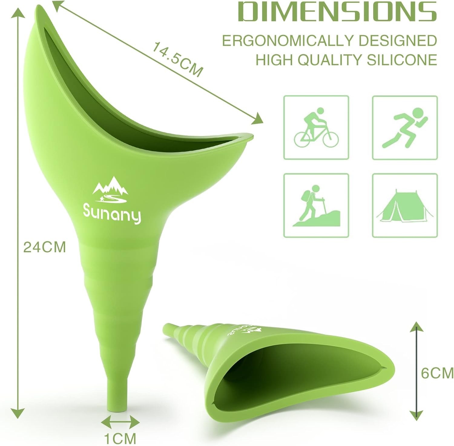 Female Urinal, Female Urinal with Silicone Funnel, Portable for Standing Fema…