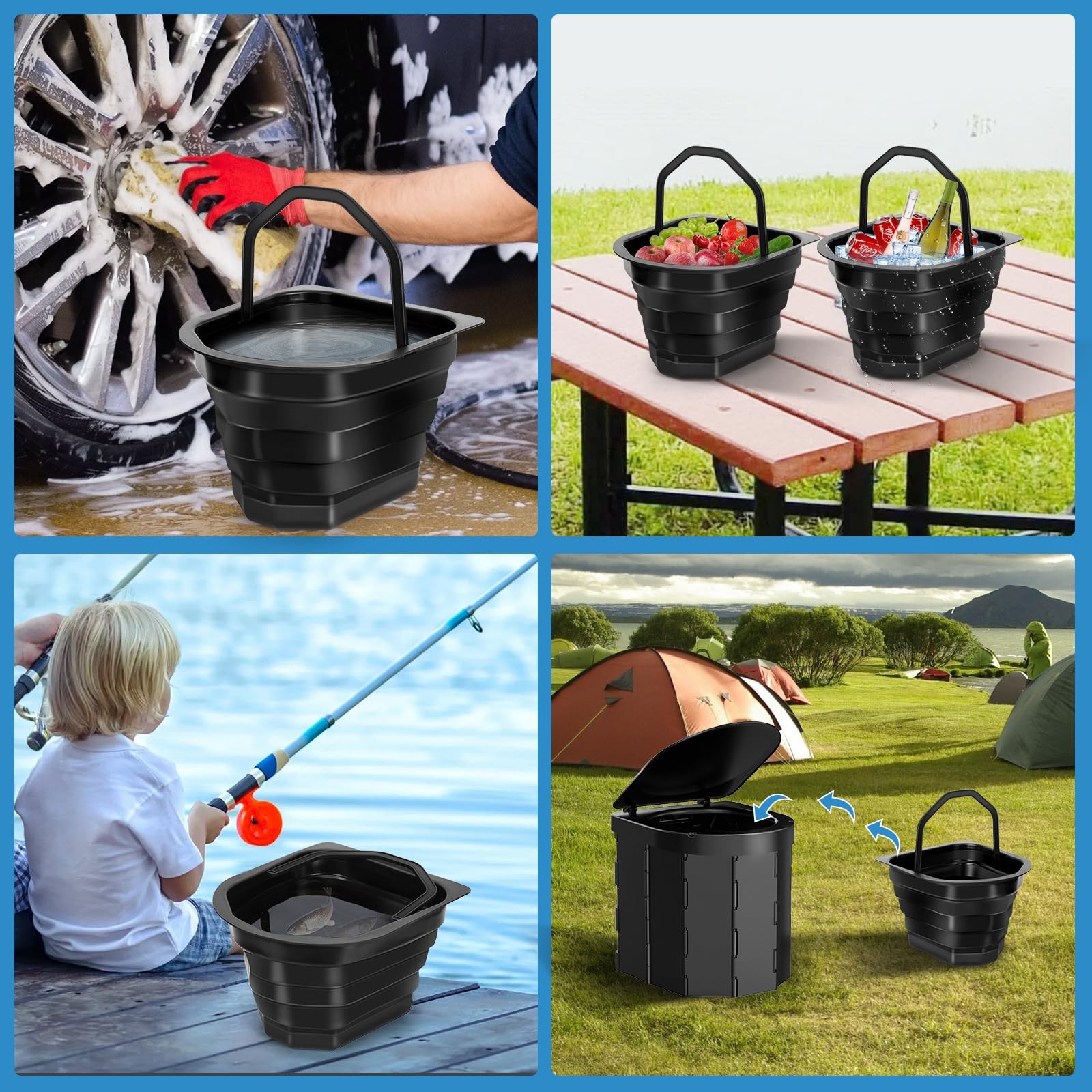 Portable Camping Toilet with Removable Inner Bucket, Leakproof Folding…