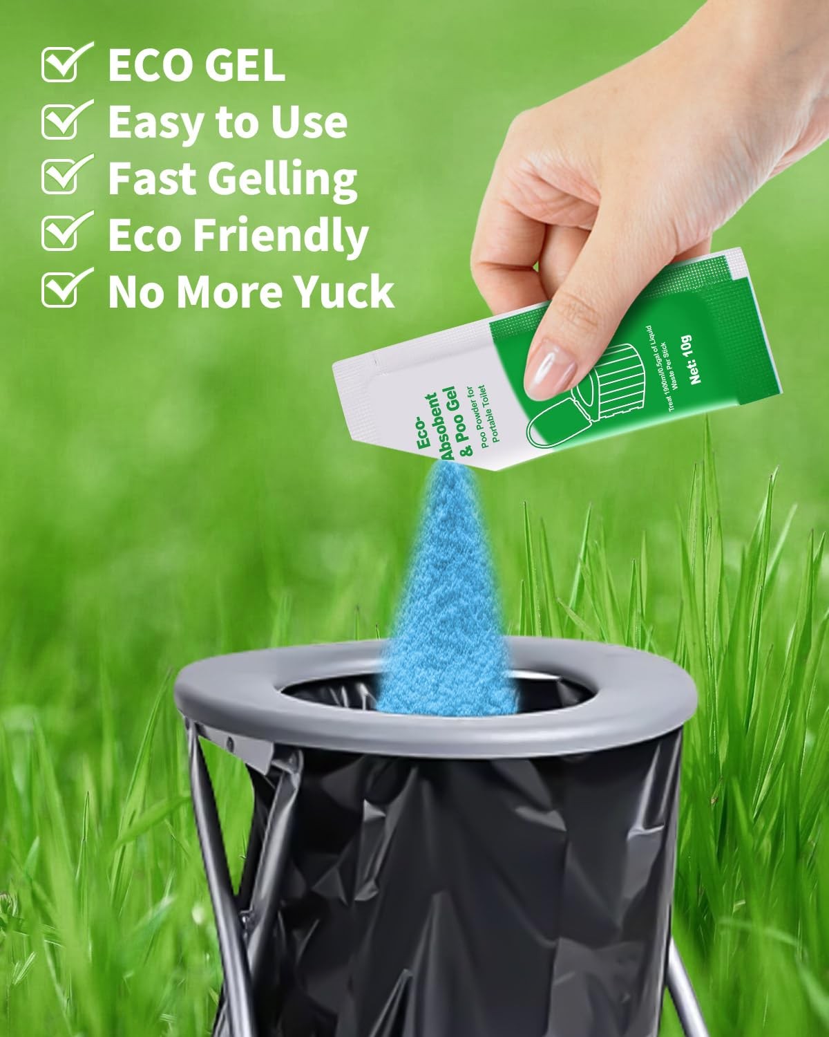 Camping Toilet Bags Poo Gel Set, 25 Count Portable Toilet Bags with 15 Count …