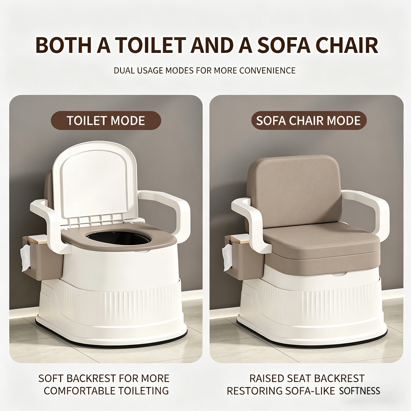 2-Gallon Portable Travel Toilet Outdoor/Indoor for Camping&Hiking w/ Tissue Box