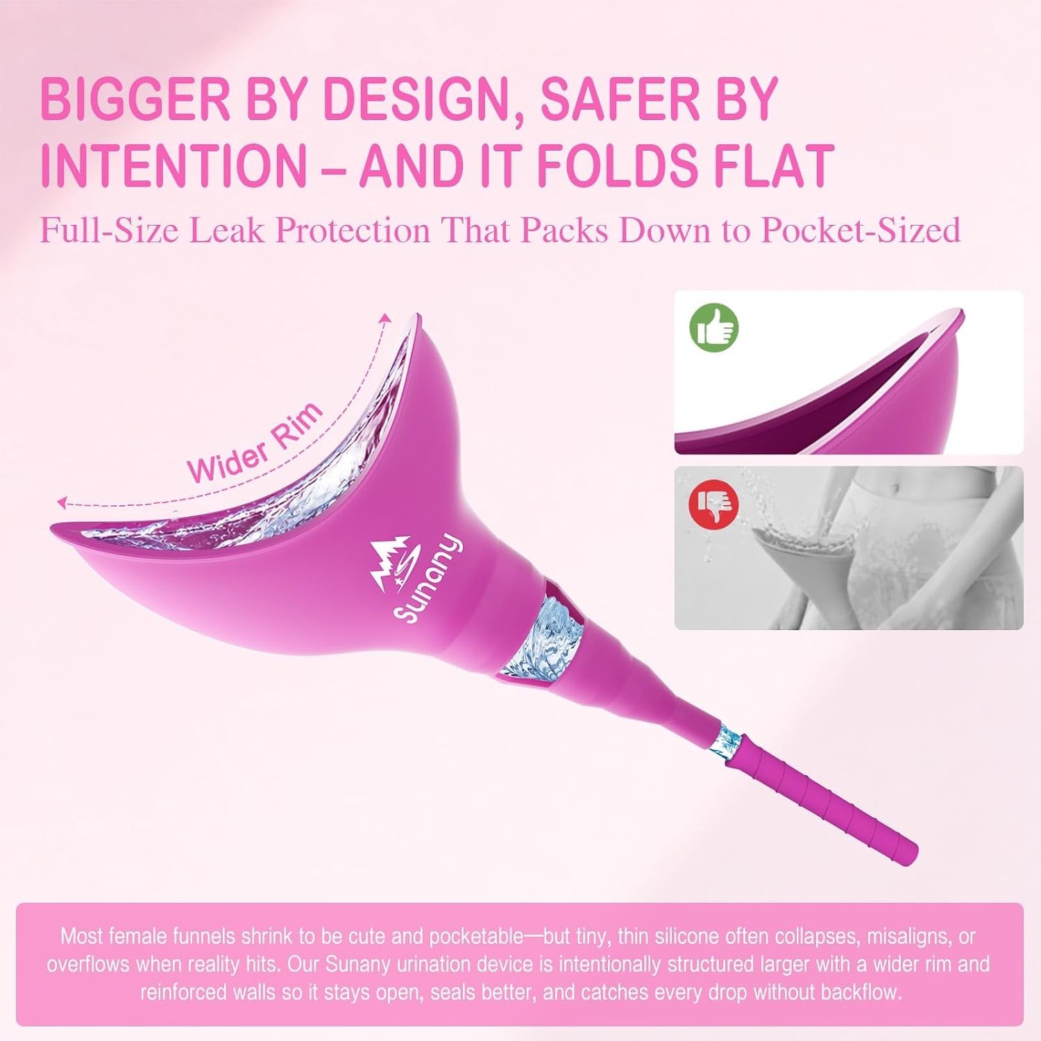Female Urination Device, Reusable Female Urinal Silicone Women Pee Funnel | W…