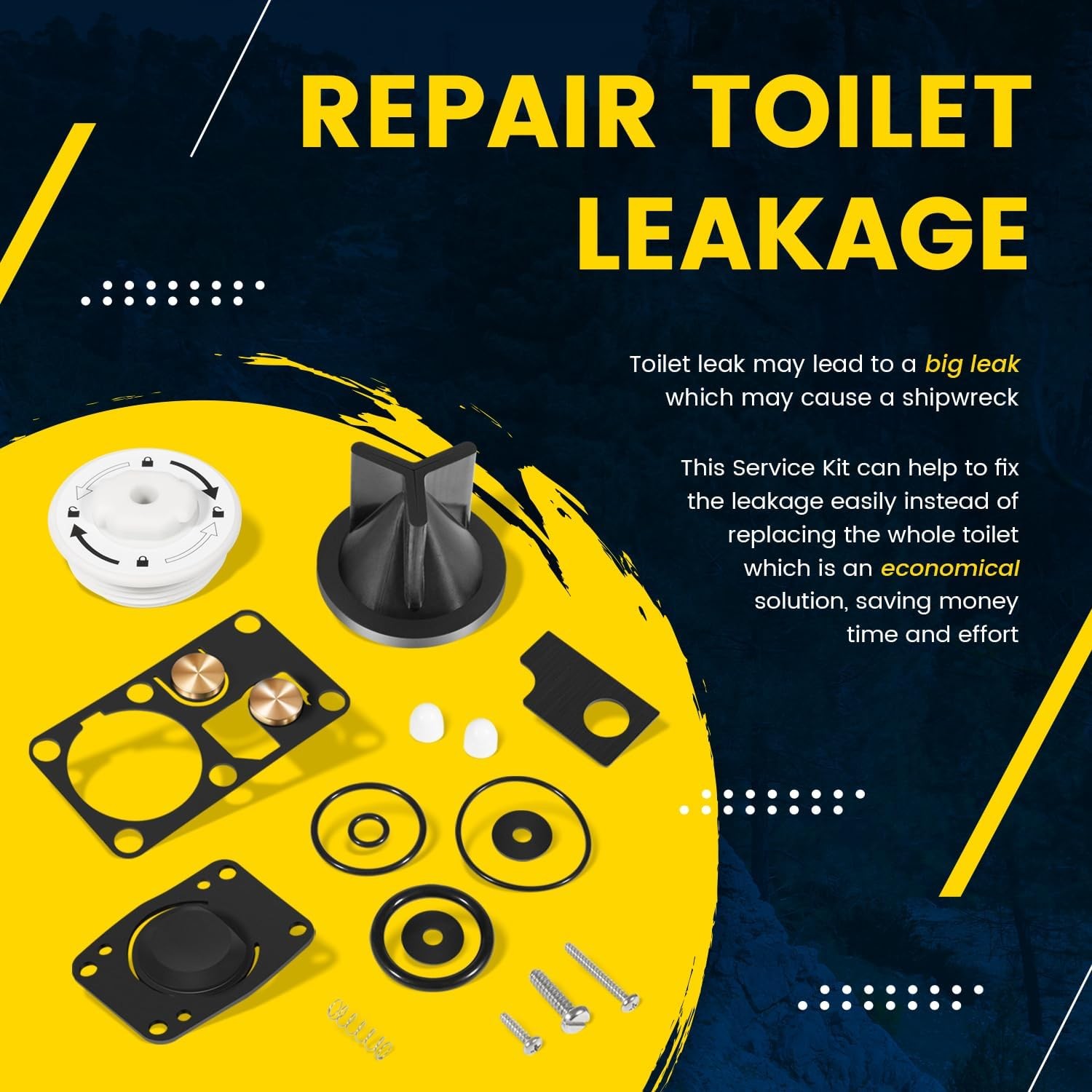 Replacement for Jabsco Manual Toilet Service Kit 2008-2024 Jabsco 29045-3000