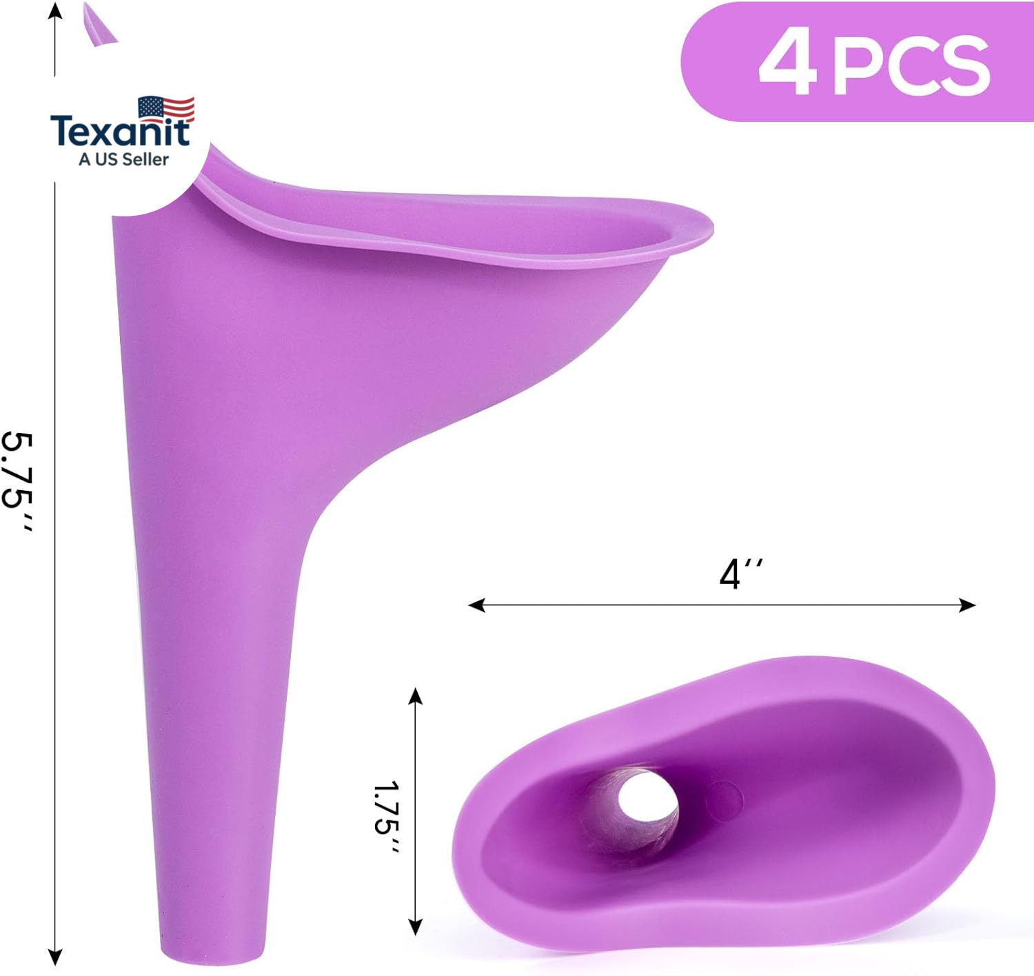 Female Urinal, 4PCS Portable Urination Device Pee Funnel for Travel Camping Hiki