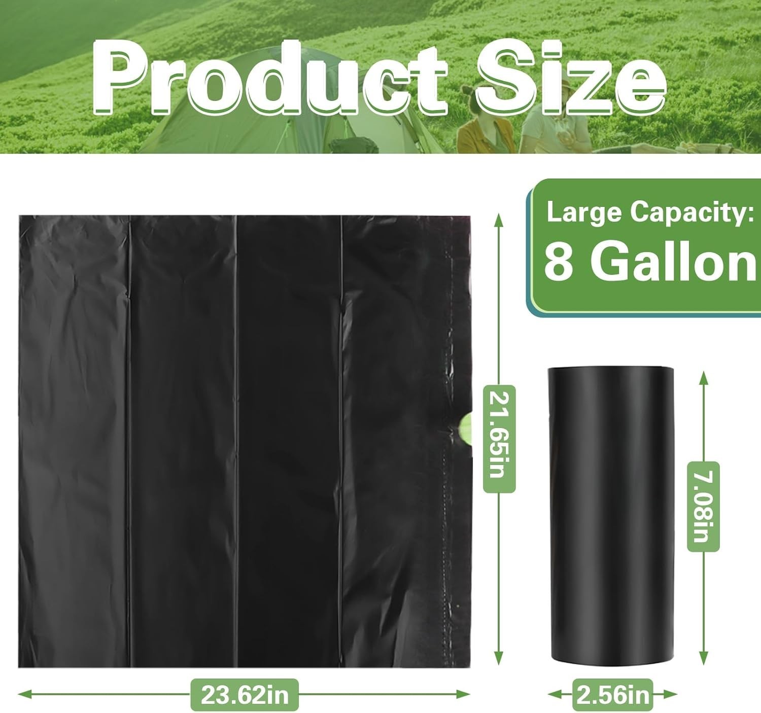 40 Portable Toilet Camping Toilet Bags Biodegradable W/ Drawstring & Lemon Scent