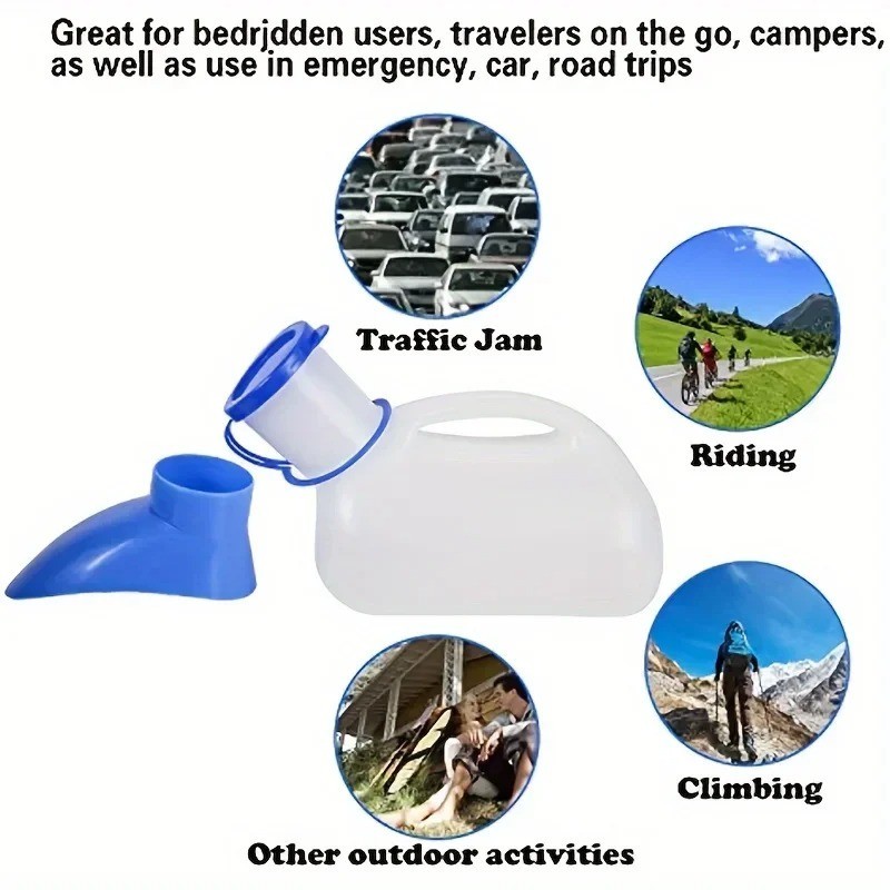 Portable Car Urinal Bottle Unisex Emergency Travel Toilet with Adapter