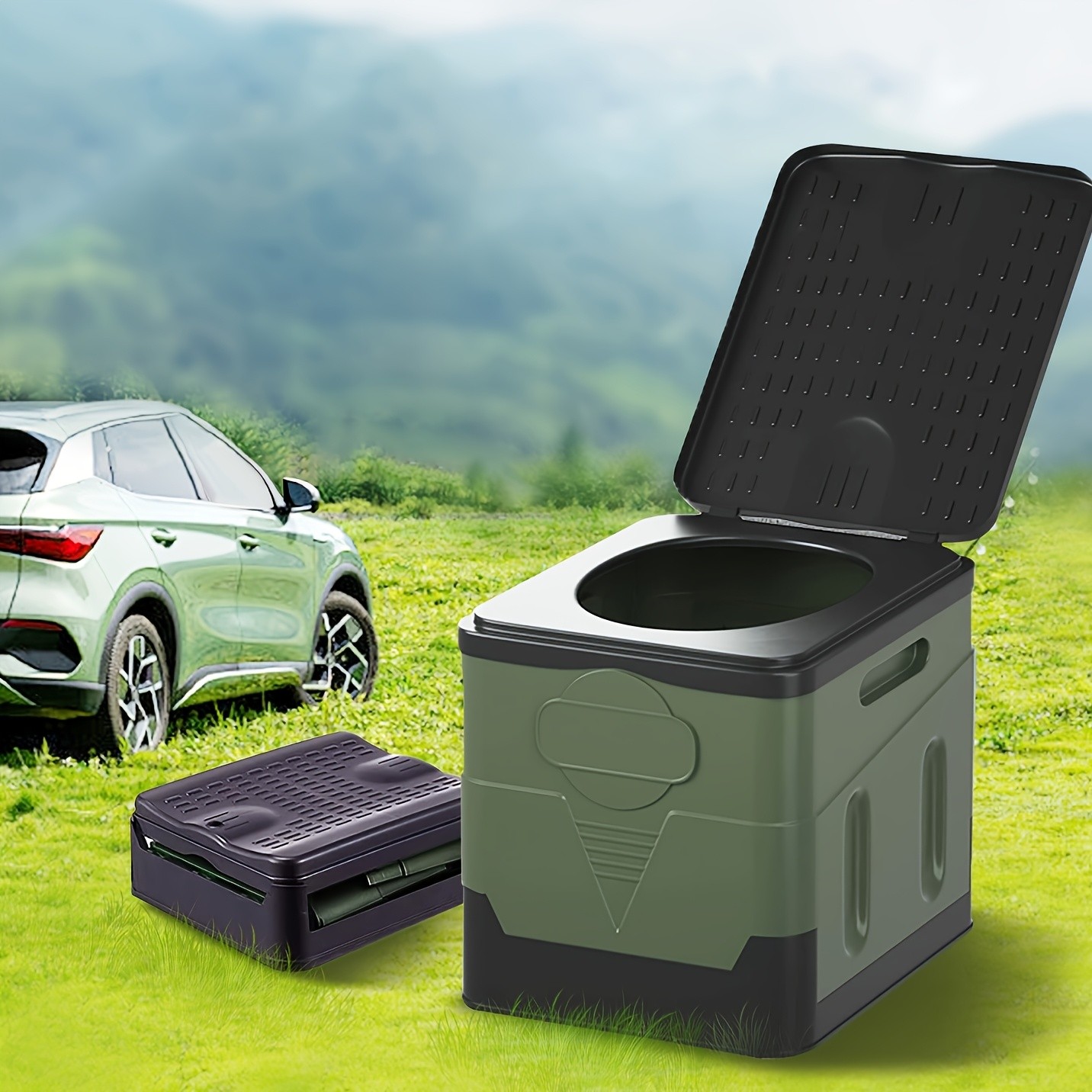 Portable Toilet for Adults Camping RV Travel Truck Boat Emergency Grey